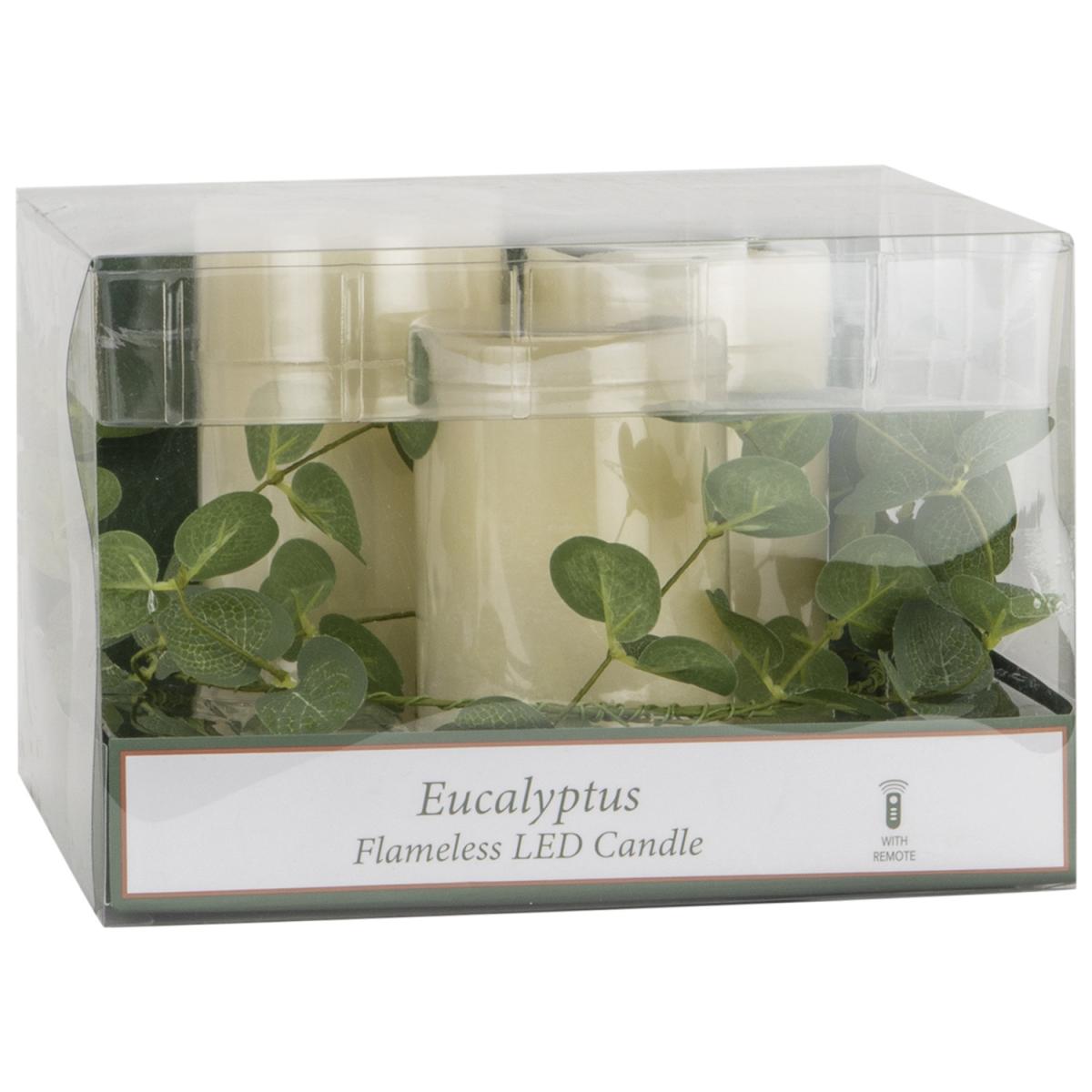 Pack of 3 LED Eucalyptus Candles – image 2
