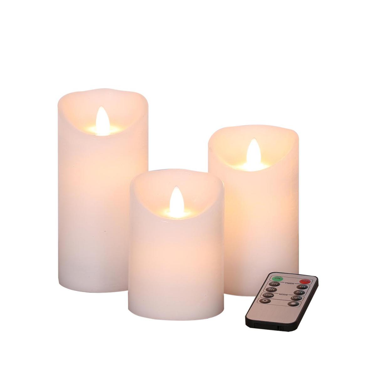 Set of 3 Cotton Fragranced LED Candles – image 2