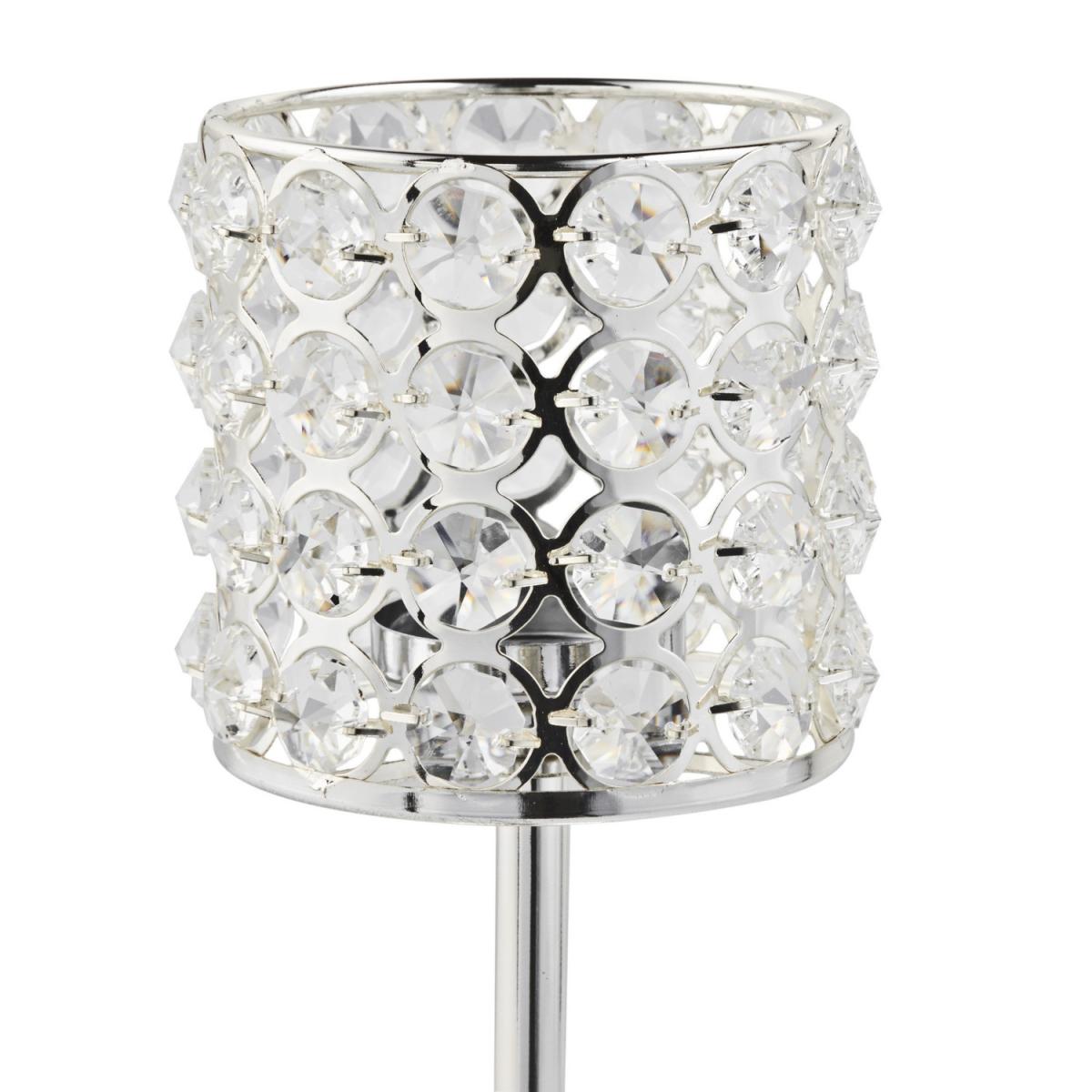 Crystal Gold Tealight Holder On Stand - Grey – image 2