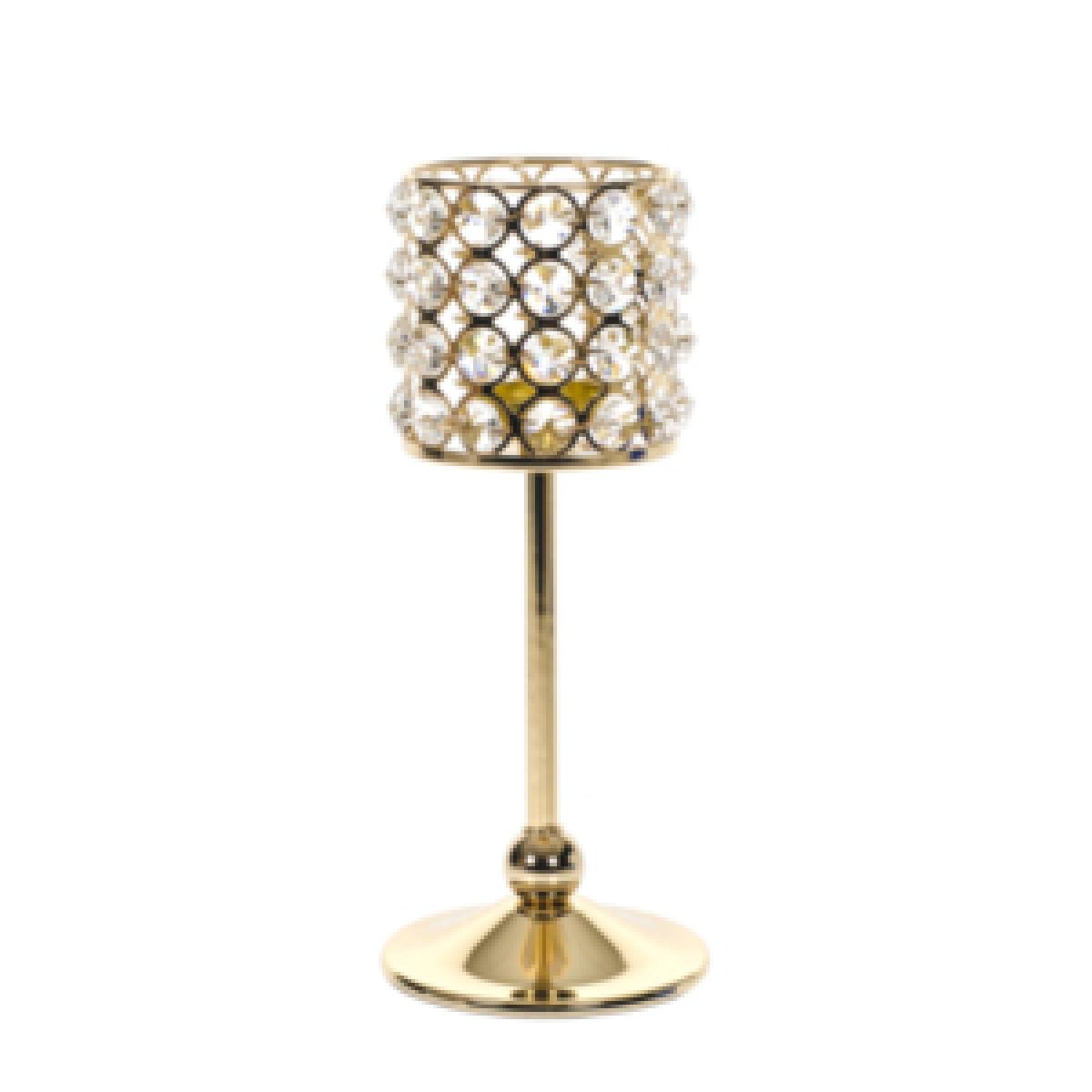 Crystal Gold Tealight Holder On Stand - Grey – image 4