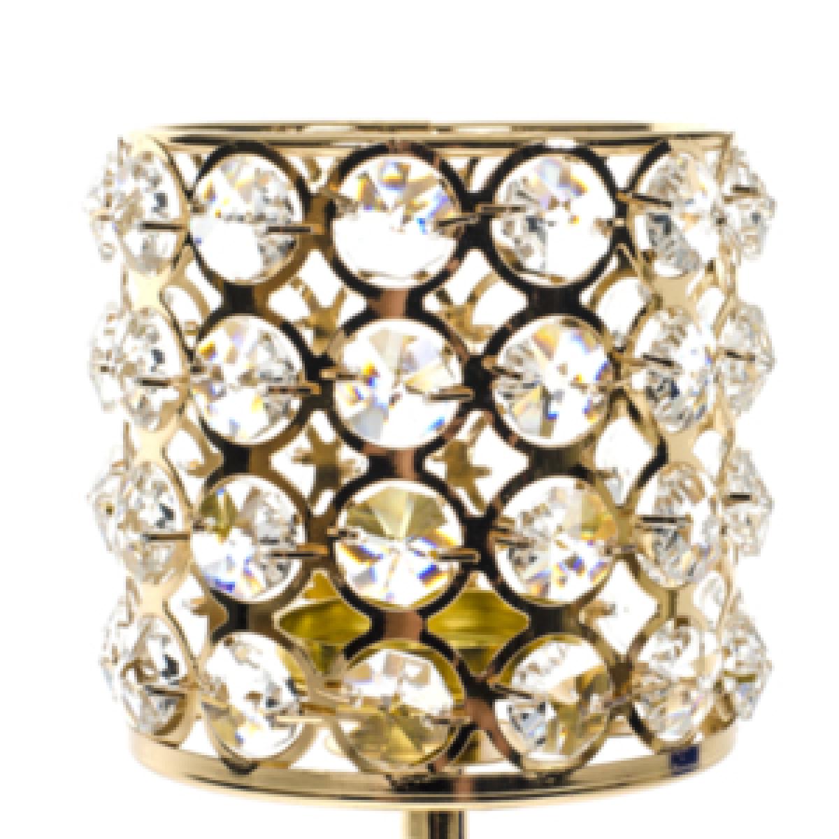 Crystal Gold Tealight Holder On Stand - Grey – image 5