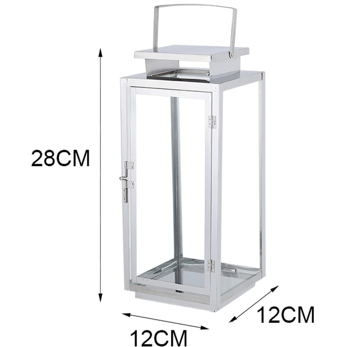 Stainless Steel Hurricane Candle Holder - Silver / 12*12*28CM – image 3