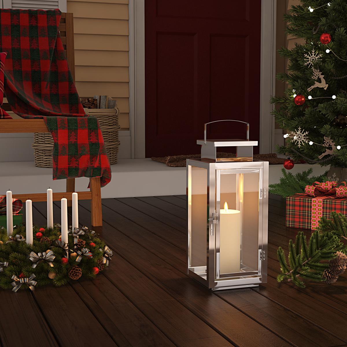 Stainless Steel Hurricane Candle Holder - Silver / 12*12*28CM – image 5