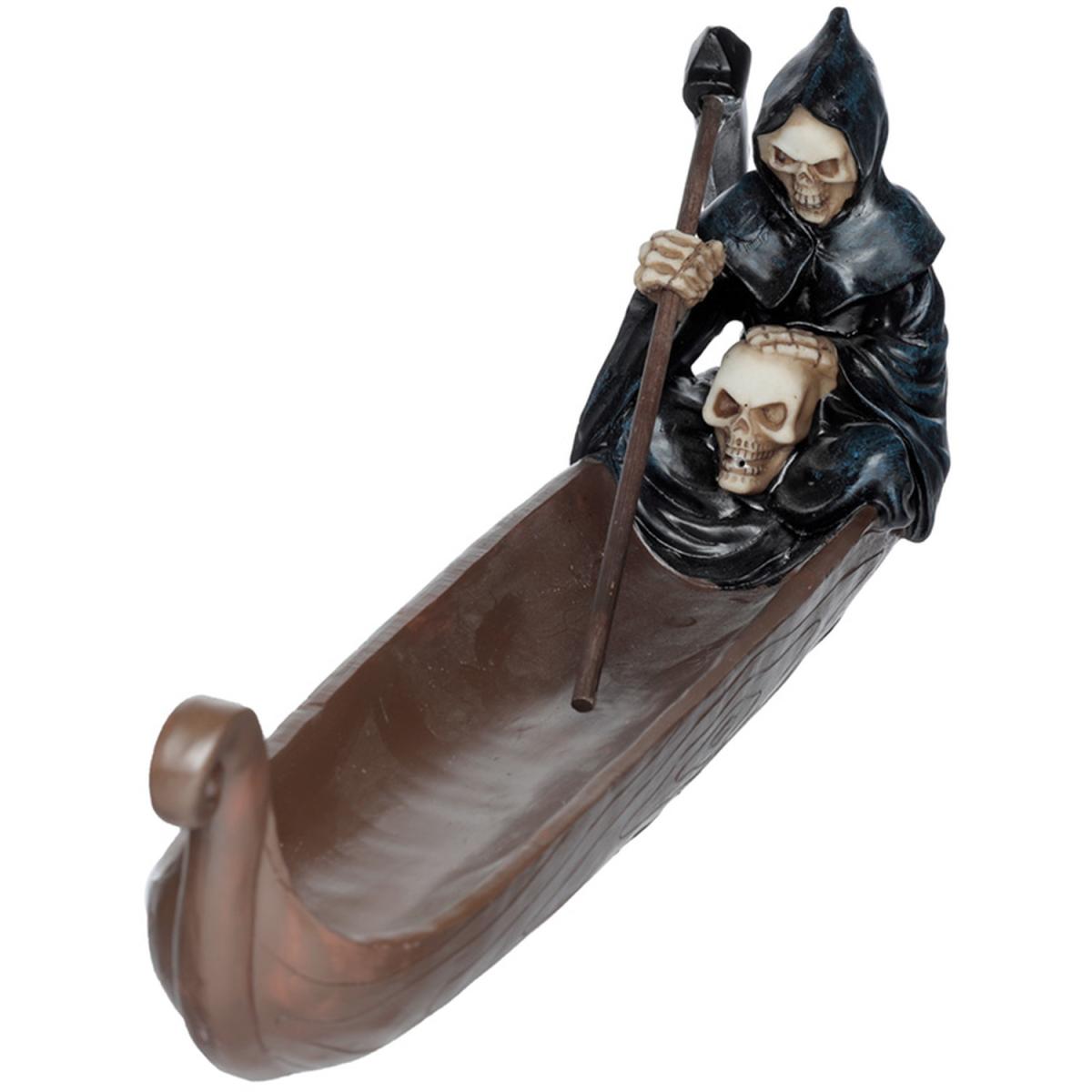 The Reaper Incense Burner Ashcatcher - Ferryman of Death with Skull - Grey – image 5