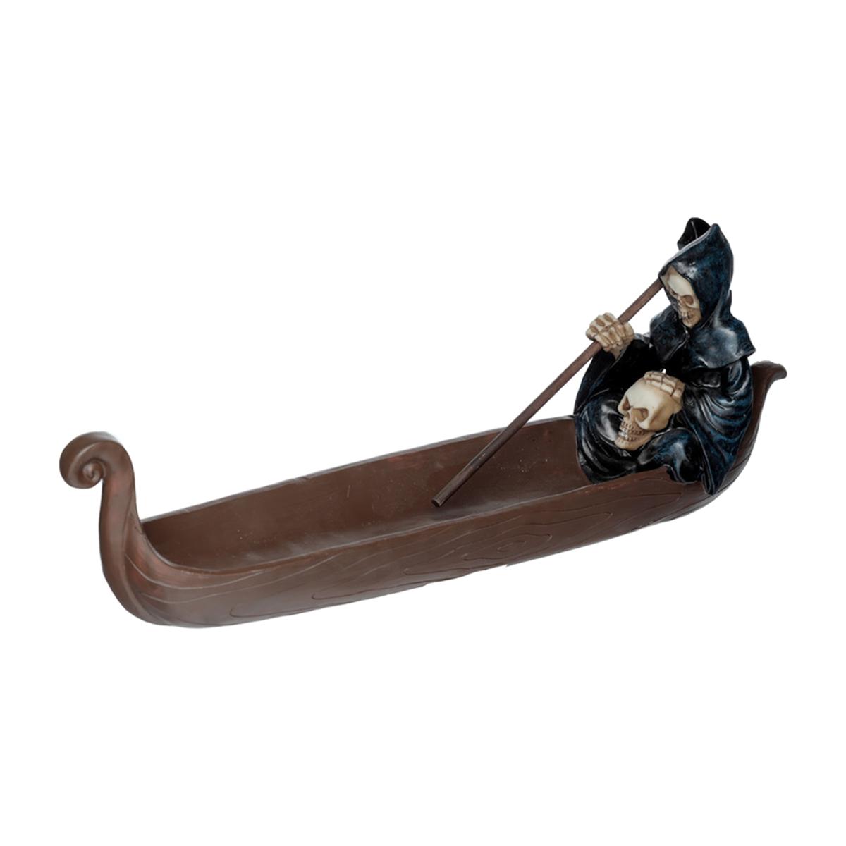 The Reaper Incense Burner Ashcatcher - Ferryman of Death with Skull - Grey – image 1