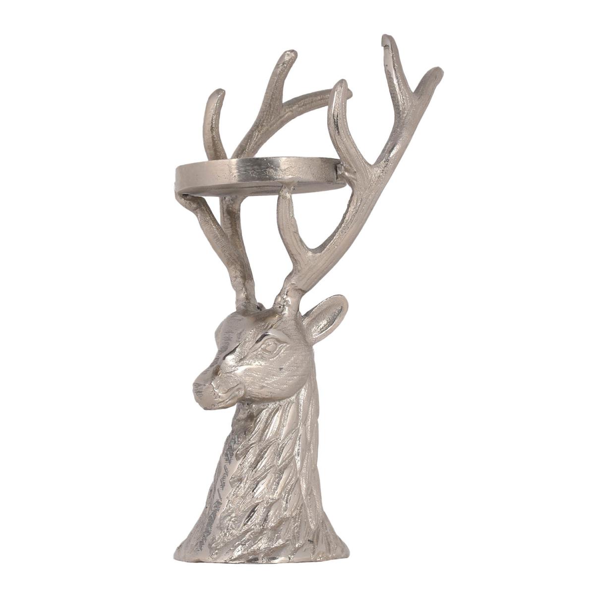 Silver Stag Head Candle Holder – image 2