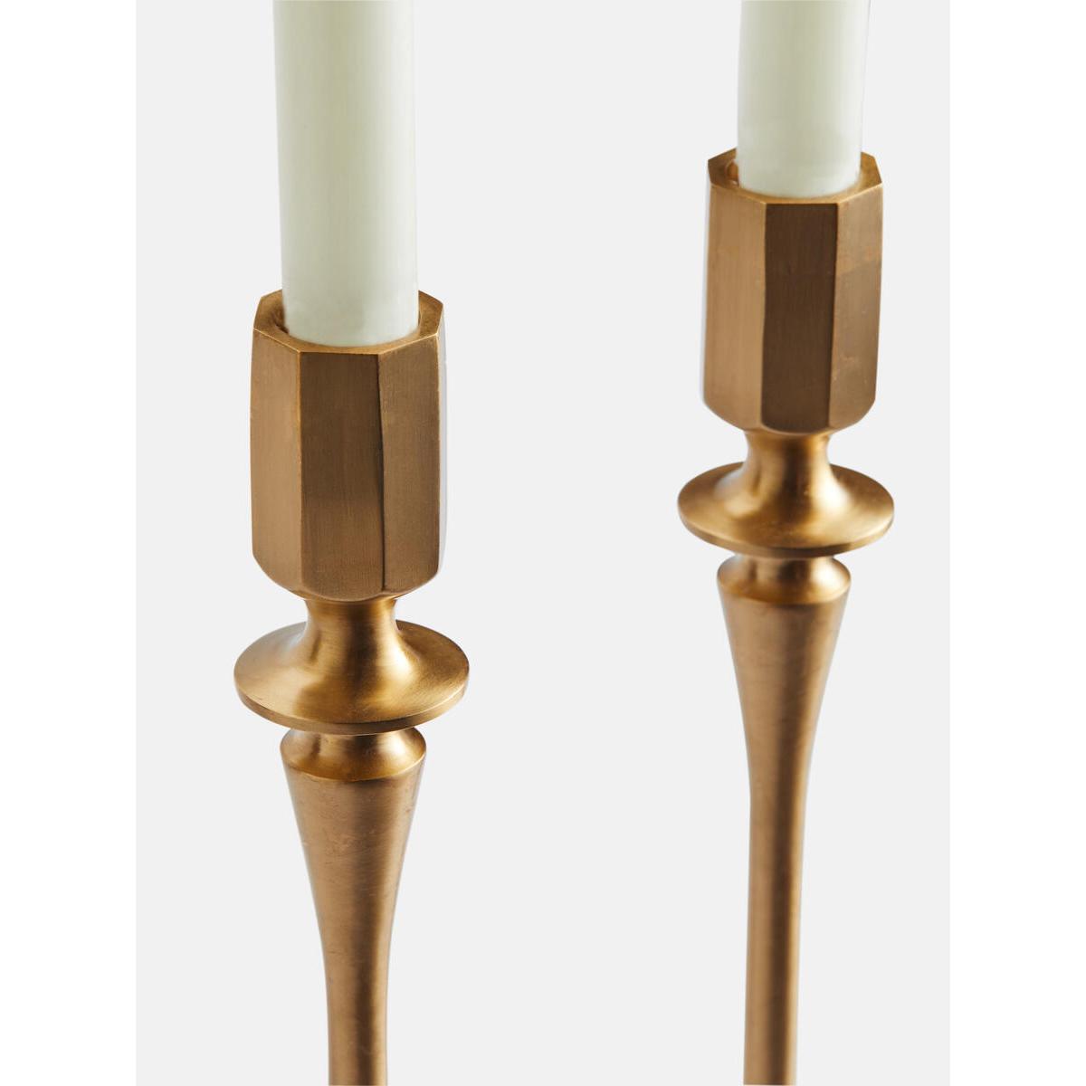 Set of 2 Hansen Candle Holders Brushed Brass Large – image 2