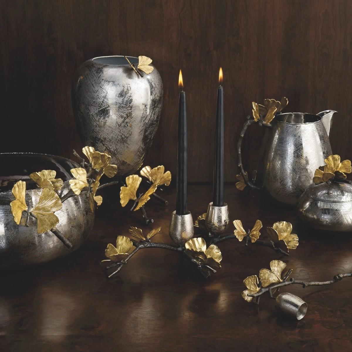 Michael Aram I Butterfly Ginkgo Candleholders - Low – image 2