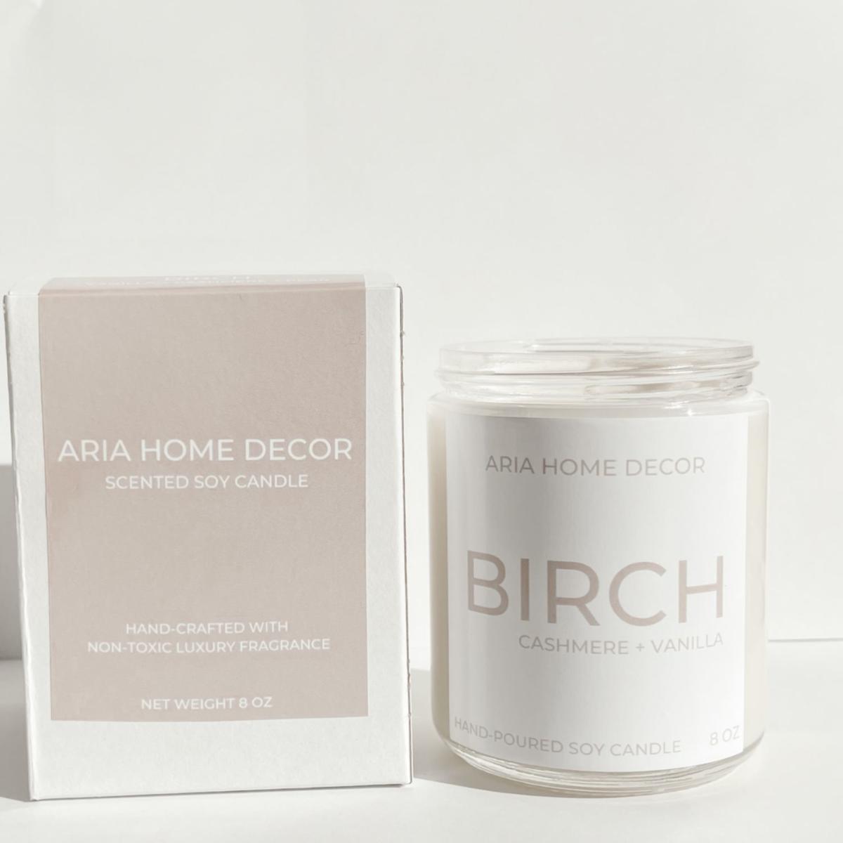 White Birch Coconut Soy Candle Vanilla + Cashmere Aria Home Decor – image 3