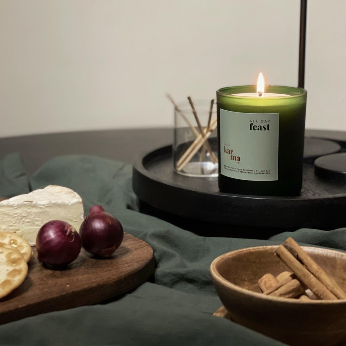 Green All Day Feast - Sweet Cinnamon Christmas Midi Candle Little Karma Co. Ltd – image 2