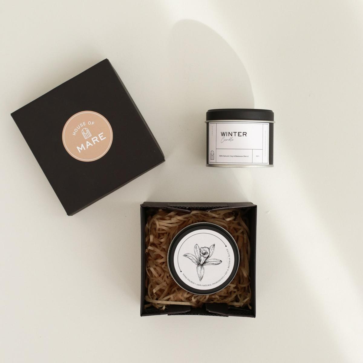 Neutrals Winter Candle Handmade Organic Soy & Beeswax House of Mare – image 5