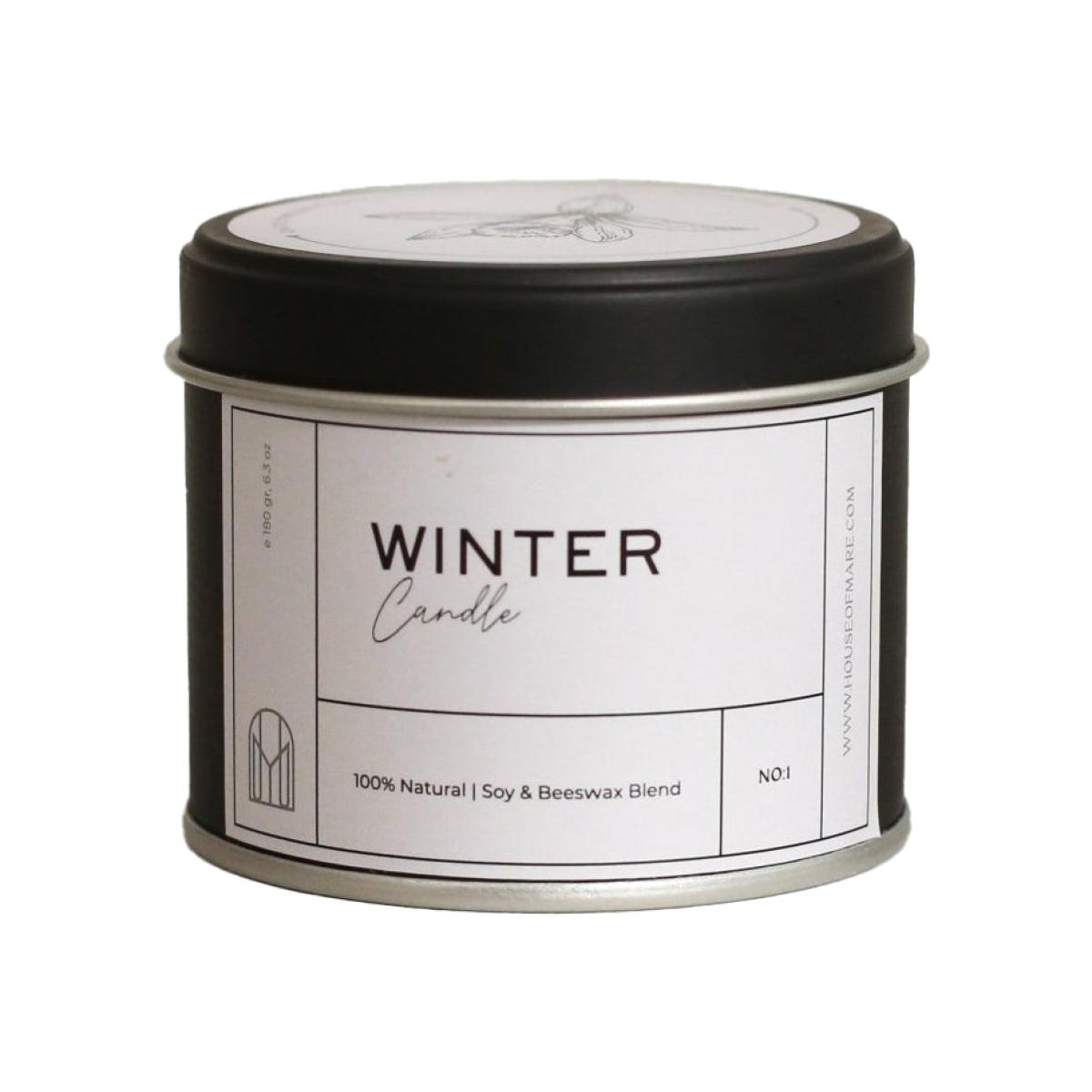 Neutrals Winter Candle Handmade Organic Soy & Beeswax House of Mare – image 1