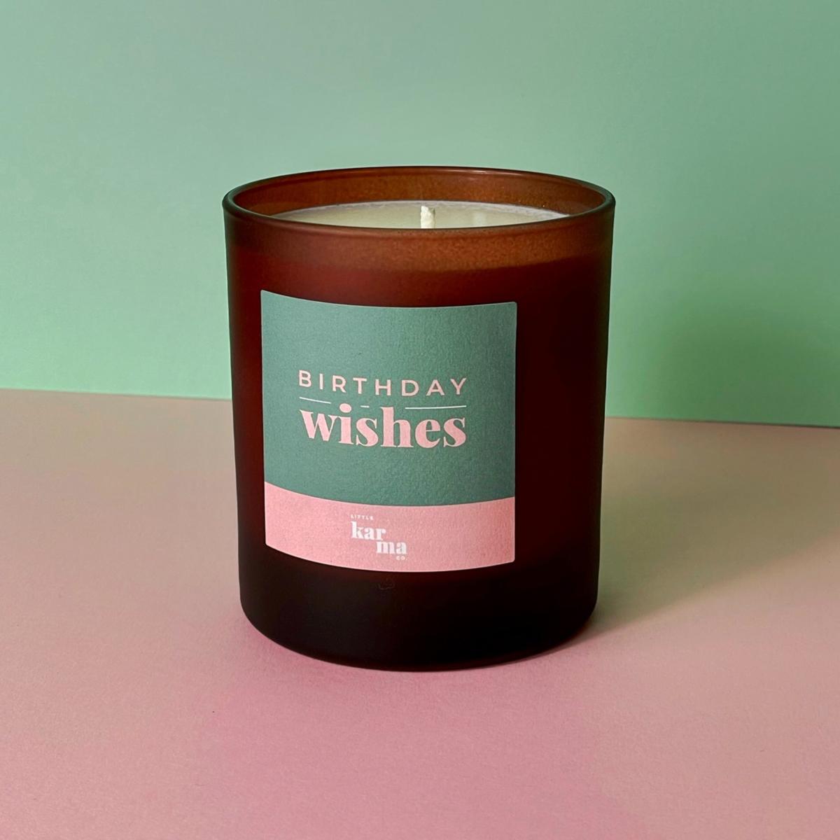 Green / Pink / Purple Birthday Wishes Candle - Grounding Cedarwood Midi Little Karma Co. Ltd – image 2