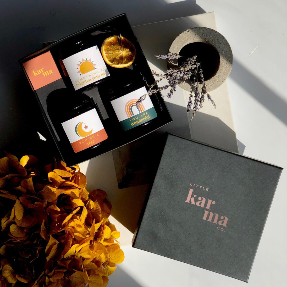 Sun, Moon, Rainbow Design Mini Scented Candle Gift Set Little Karma Co. Ltd – image 2