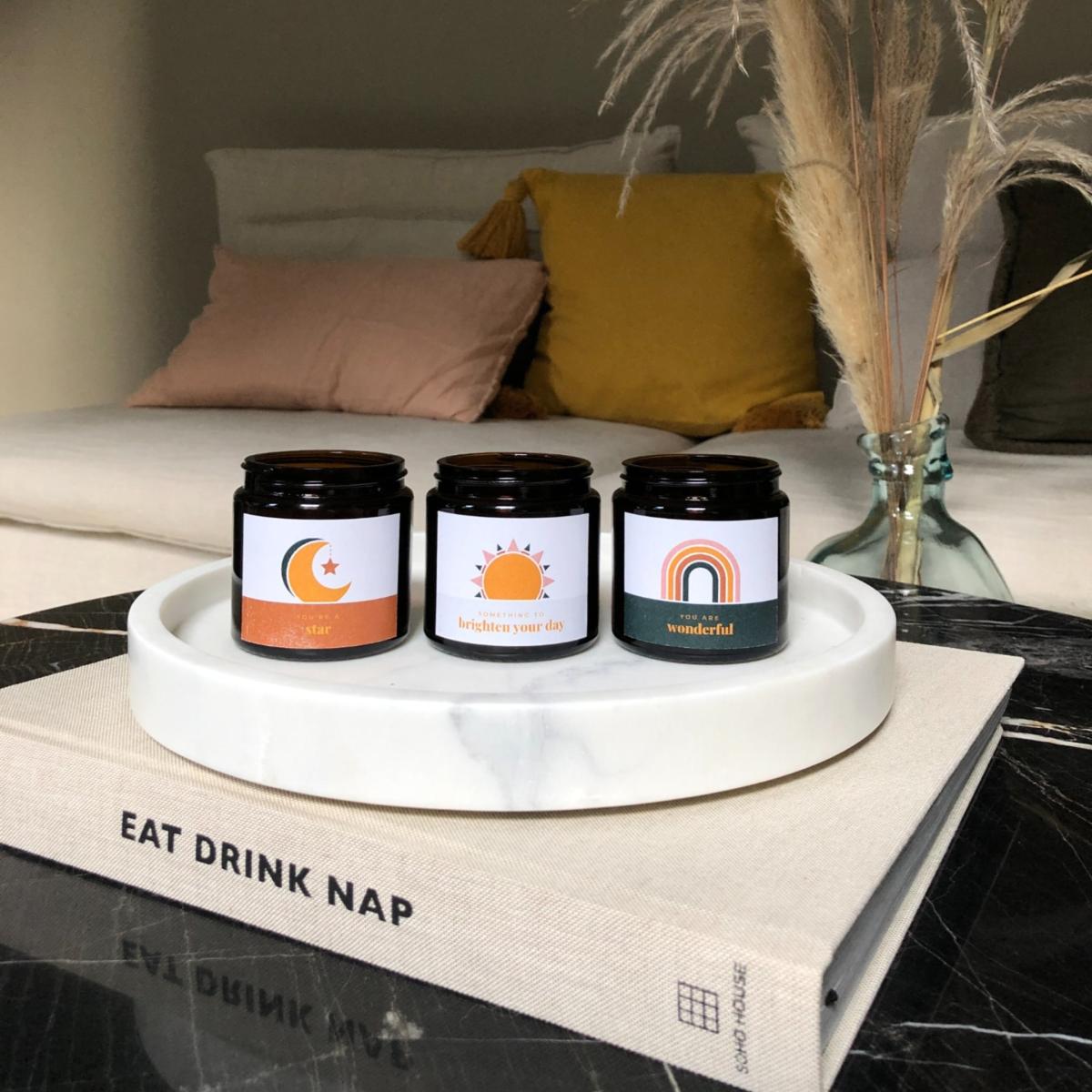 Sun, Moon, Rainbow Design Mini Scented Candle Gift Set Little Karma Co. Ltd – image 3