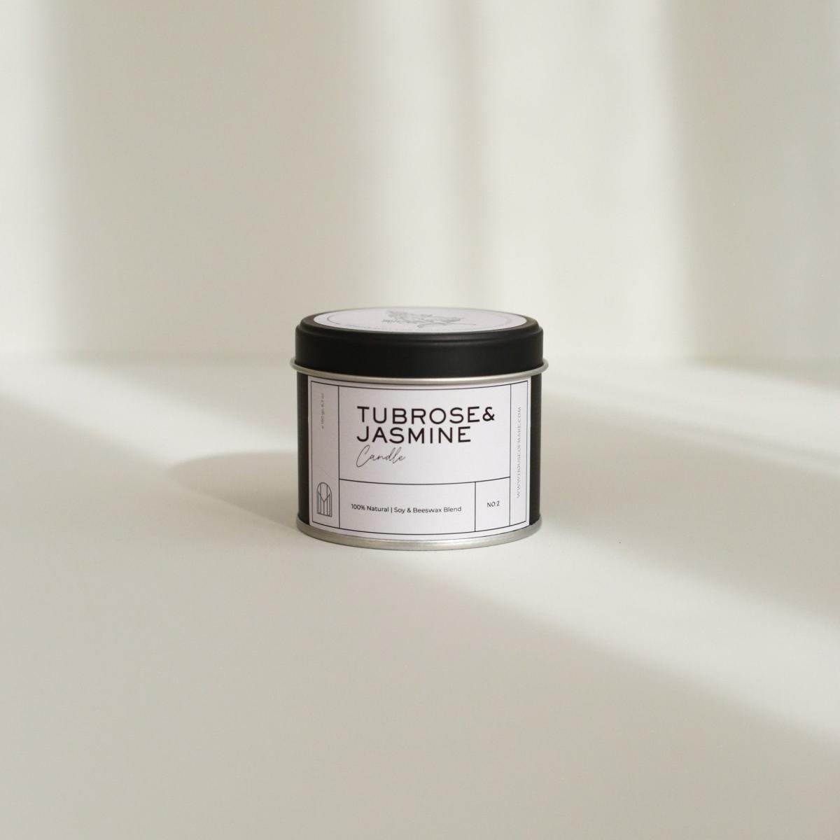 Neutrals Tuberose & Jasmine Candle Handmade Organic Soy & Beeswax House of Mare – image 2