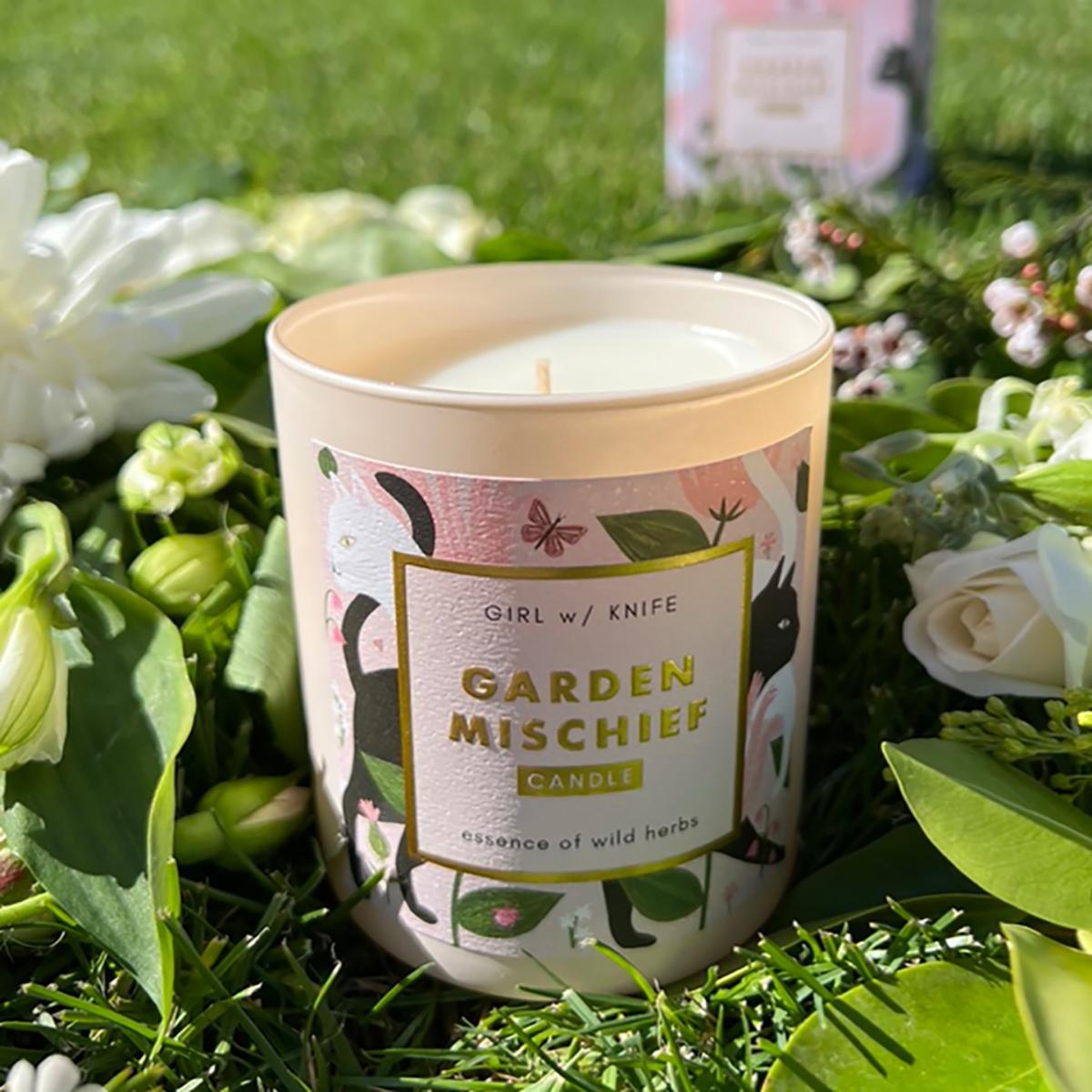 Garden Mischief Candle- Essence Of Wild Herbs Girl W/ Knife – image 4