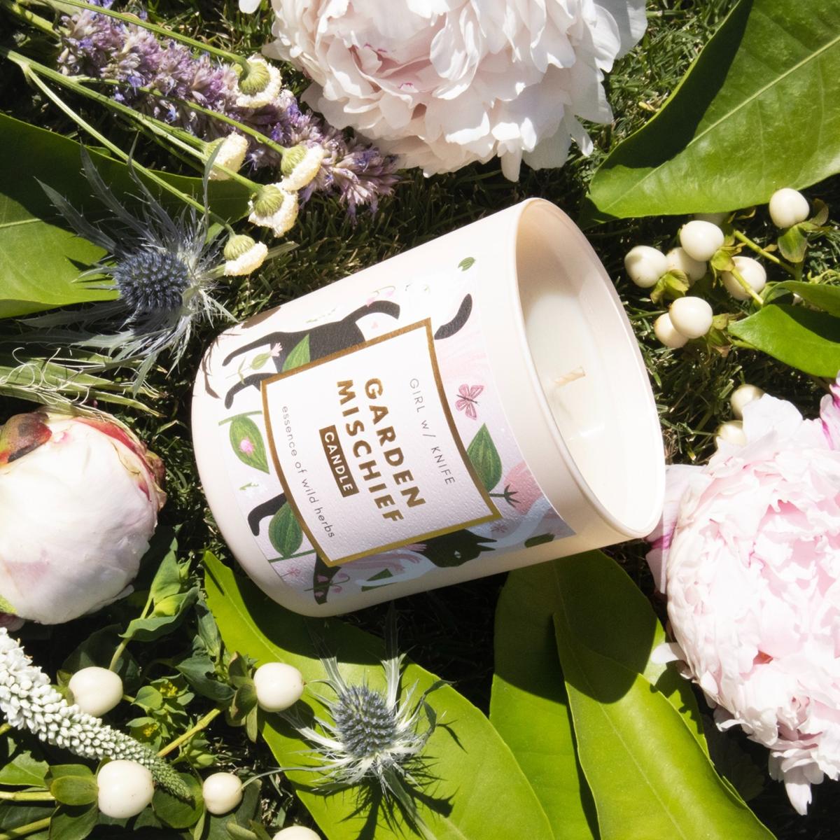 Garden Mischief Candle- Essence Of Wild Herbs Girl W/ Knife – image 6