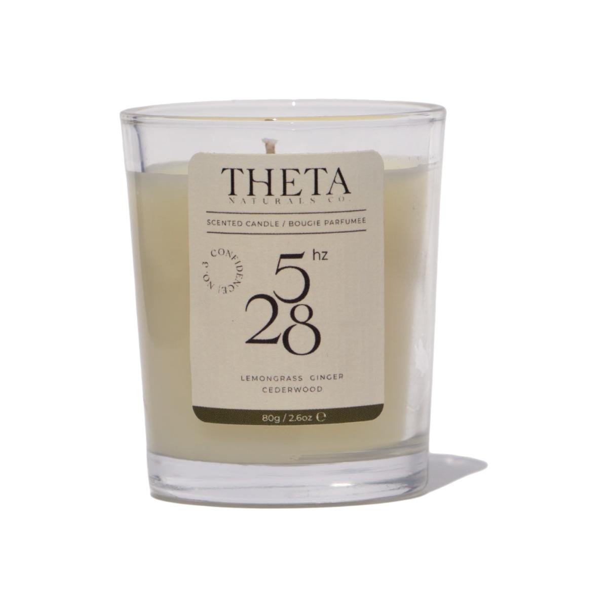 528Hz Confidence Candle - Lemongrass, Ginger & Cedarwood - 70G/2.6Oz Theta Naturals Co.