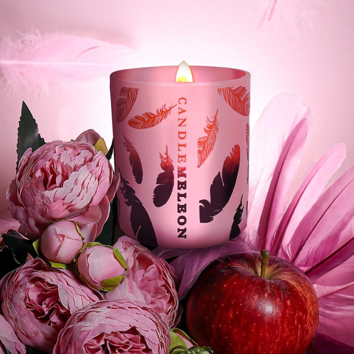 Black / Pink / Purple Copper Feather Candle - Pink Champagne, Peony & Sandalwood 200G Candlemeleon – image 3