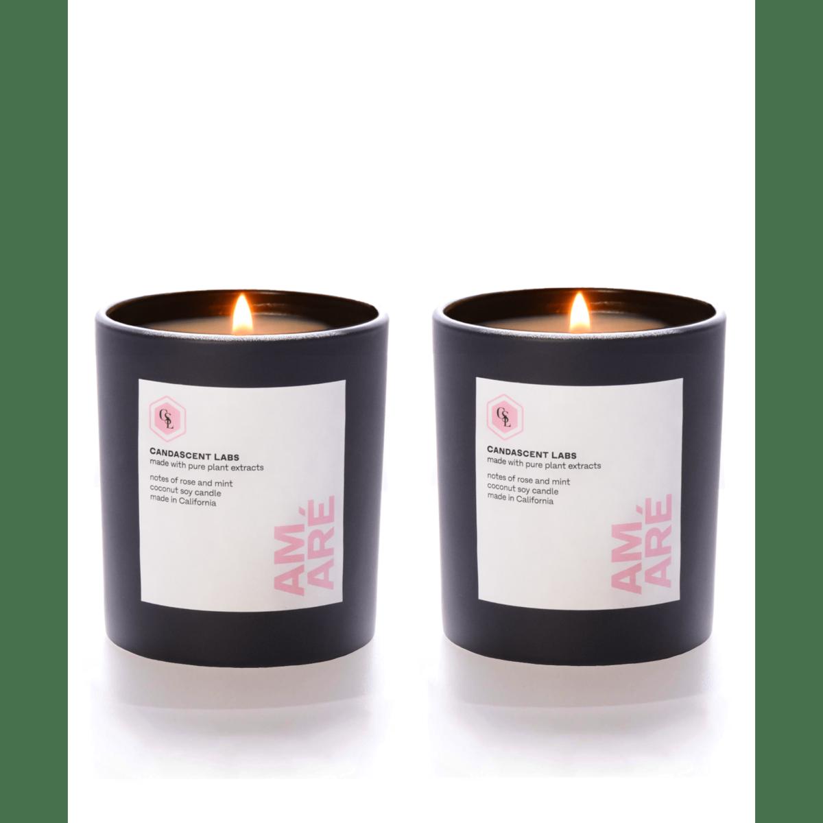 Amaré 'To Love' Bundle - Rose & Mint Candle Pair - Black One Size Candascent Labs – image 2