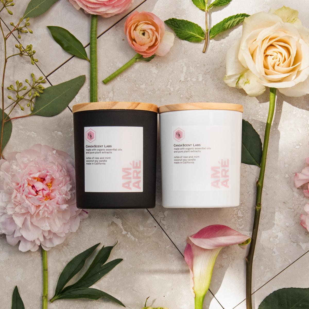 Amaré 'To Love' Bundle - Rose & Mint Candle Pair - Black One Size Candascent Labs – image 3