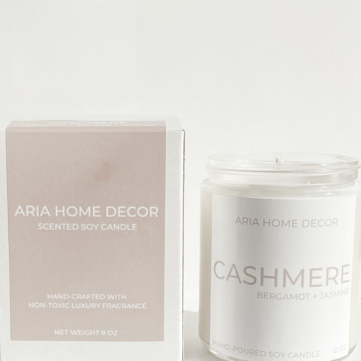 White Cashmere Coconut Soy Candle Bergamot + Jasmine Aria Home Decor – image 3