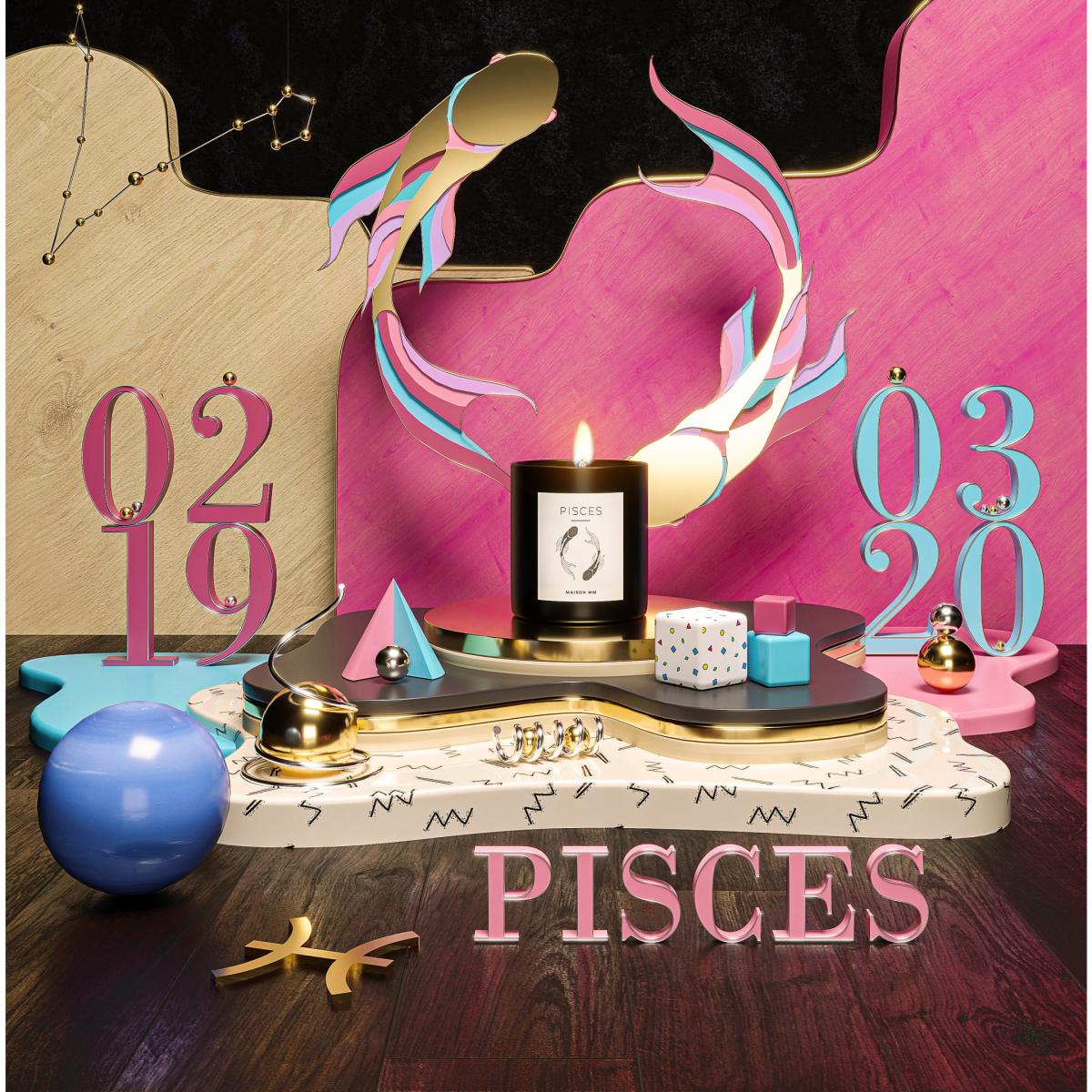 Maison Mm Zodiac Pisces Candle - Black One Size – image 4