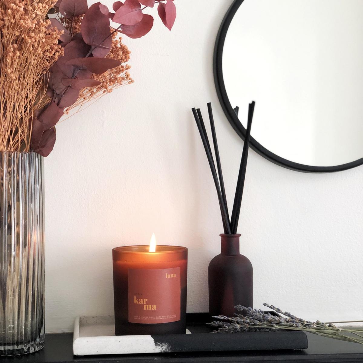Yellow / Orange Luna - Calming Lavender & Patchouli Refillable Midi Candle Little Karma Co. Ltd – image 2