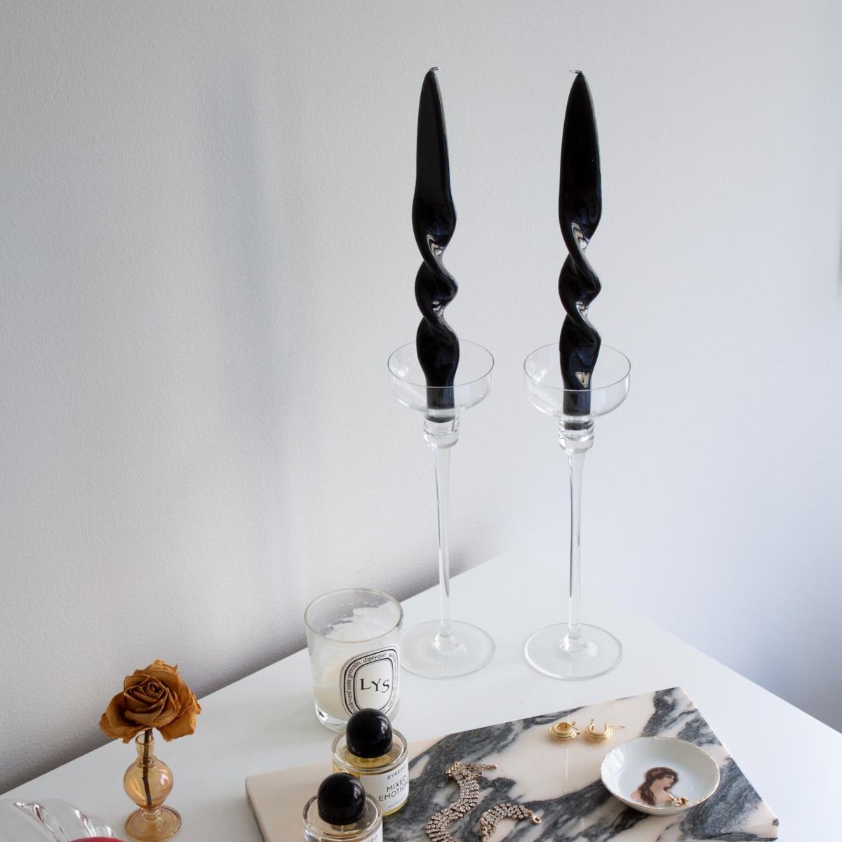 Grey / Black Smoke Taper Candle Set The Parmatile Shop – image 3