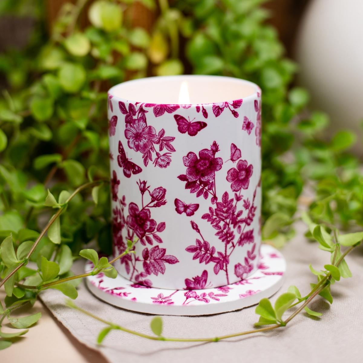Pink / Purple Rose Scented Spring Soy Candle Inkrypt London – image 2