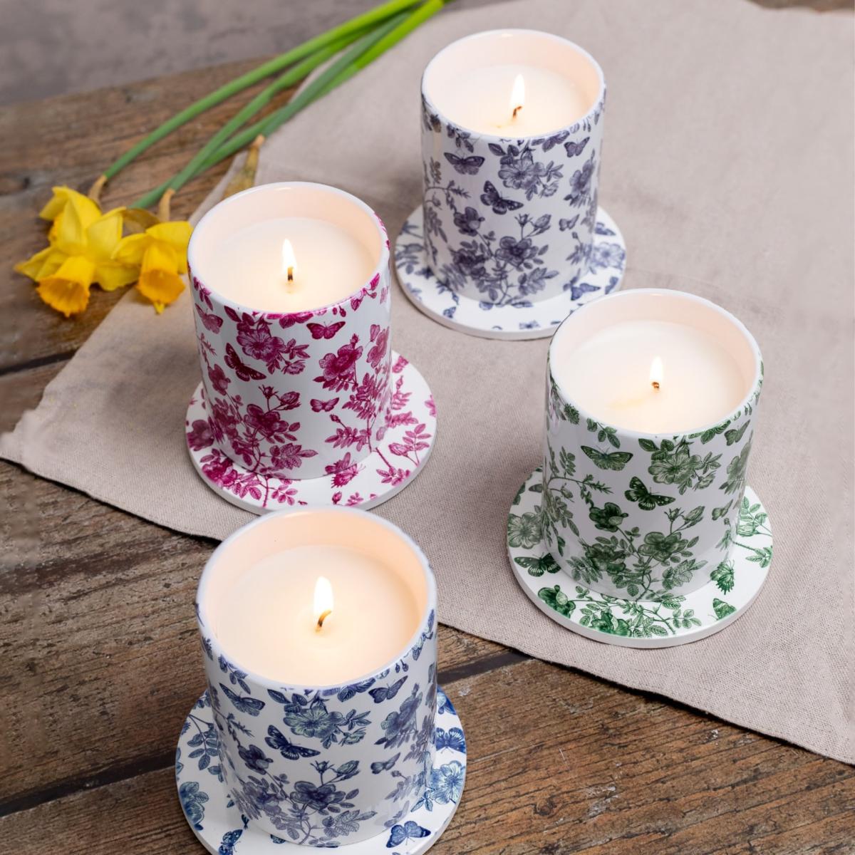 Pink / Purple Rose Scented Spring Soy Candle Inkrypt London – image 3