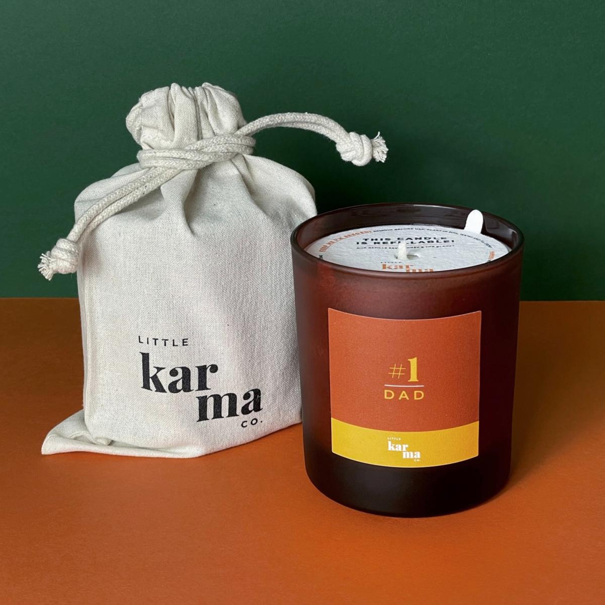 Yellow / Orange / Brown Number One Dad Candle - Invigorating Rosemary & Mint Midi Little Karma Co. Ltd – image 3
