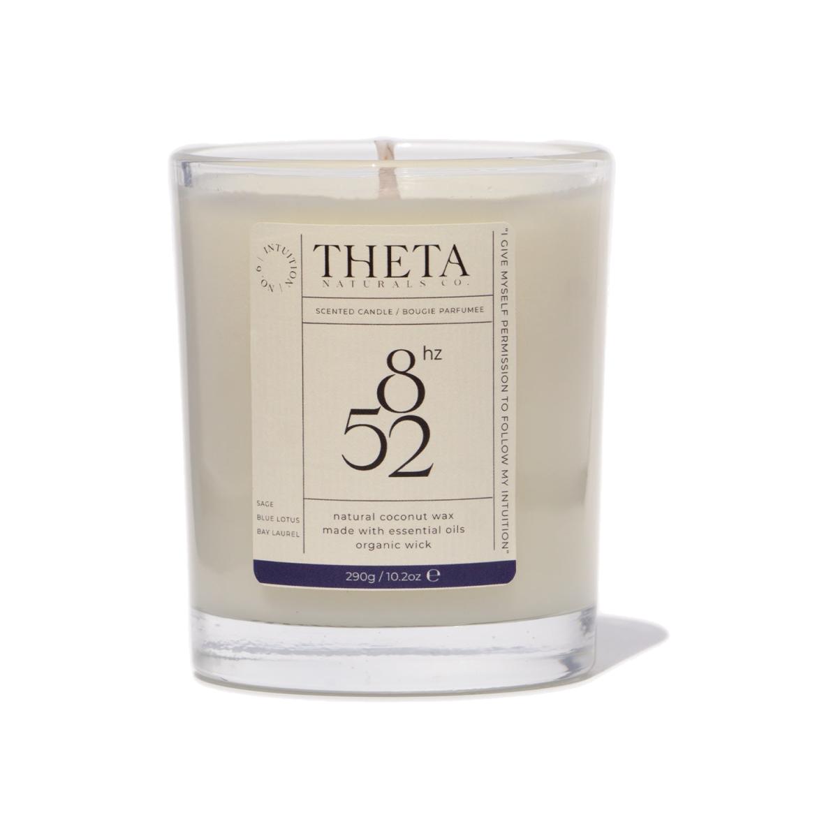 Neutrals 852Hz Intuition Candle - Blue Lotus, Sage & Bay Laurel - 240G/8.5Oz Theta Naturals Co. – image 1