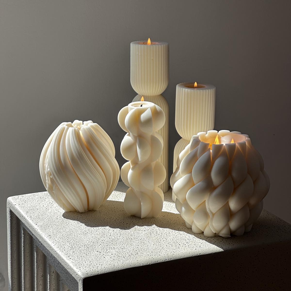 White Amelia Eco Soy Candle Olive Gergel – image 4