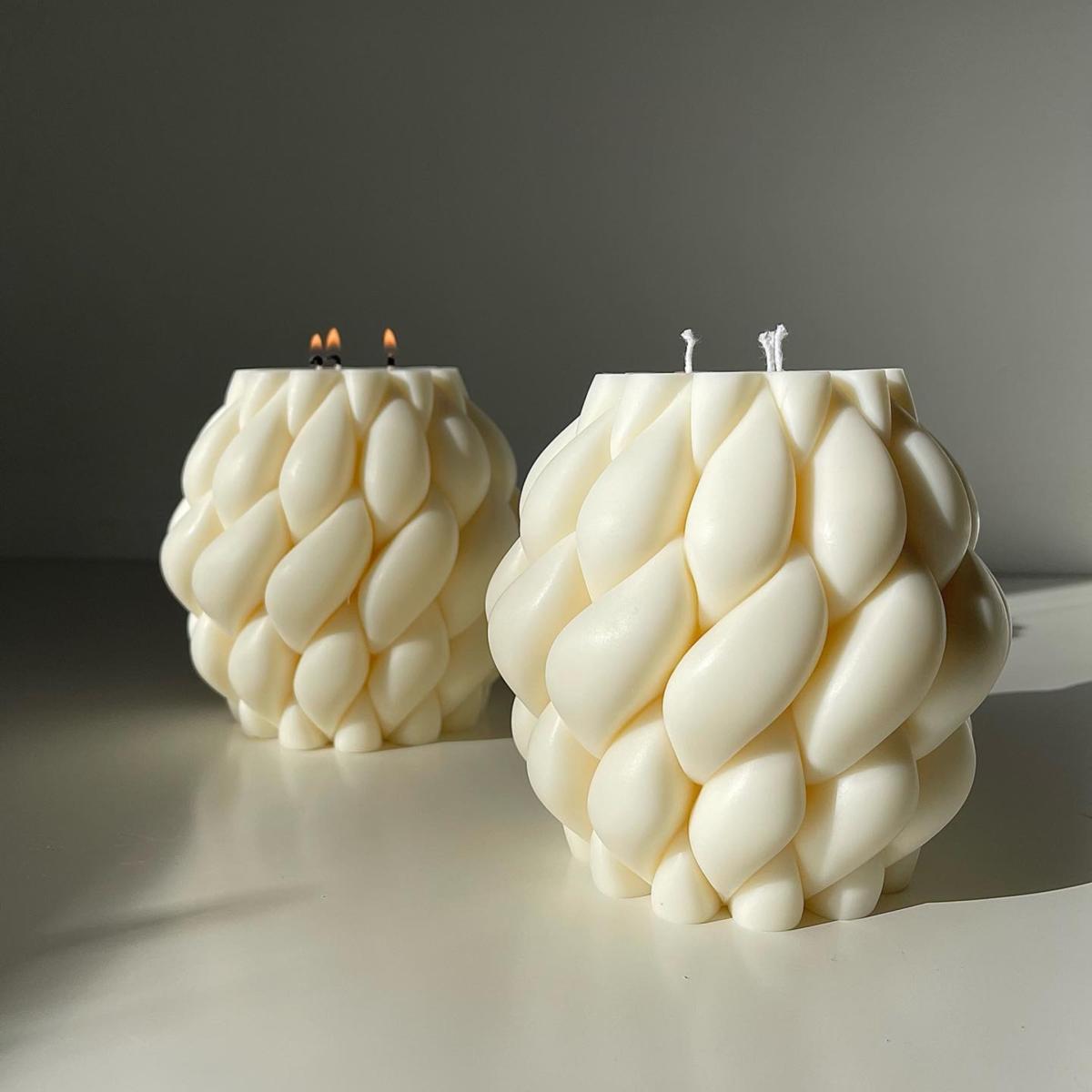 White Amelia Eco Soy Candle Olive Gergel – image 5