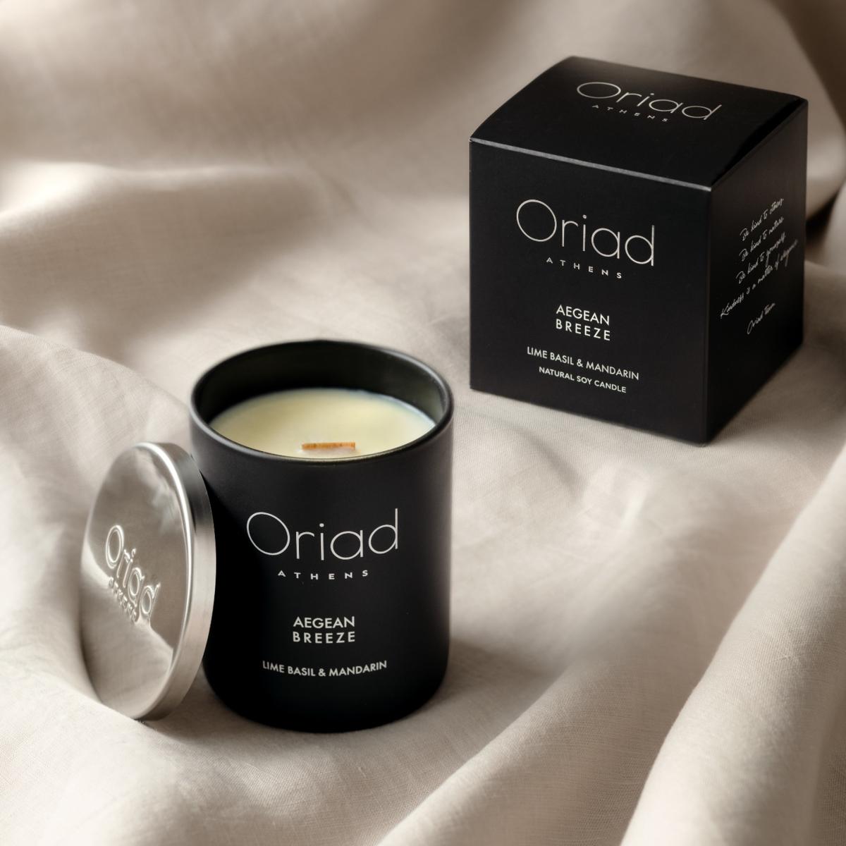 Black Aegean Breeze Candle With Lime Basil & Mandarin Oriad Athens – image 2