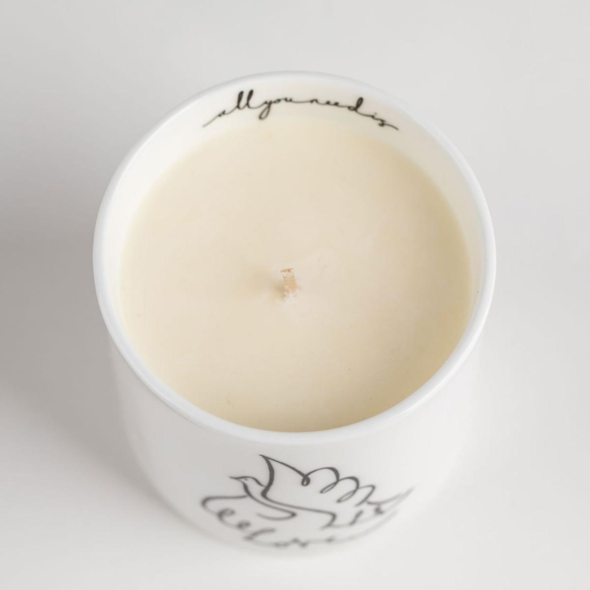 White All You Need Is…Love - Fine Bone China Scented Candle Byam England – image 3