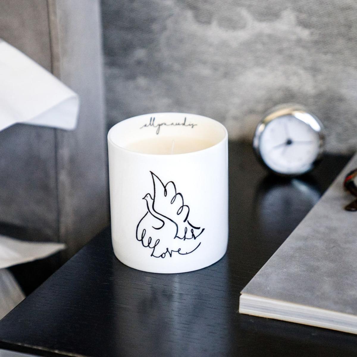White All You Need Is…Love - Fine Bone China Scented Candle Byam England – image 5