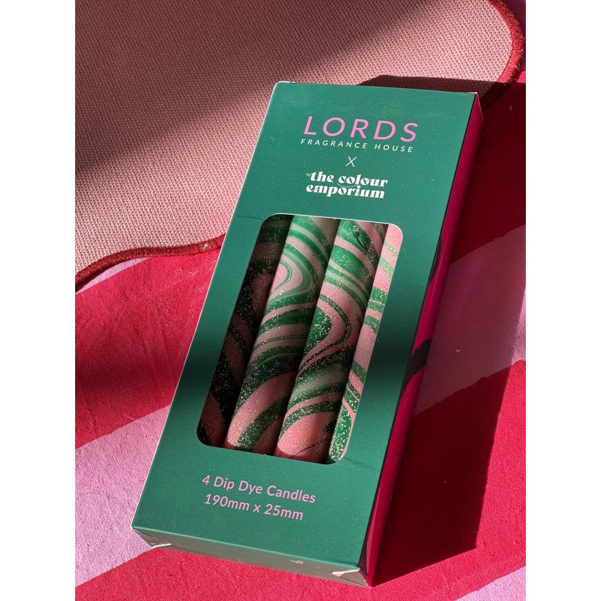 Green / Pink / Purple Positano Hand Dipped Tapered Candles Lords Fragrance House – image 4