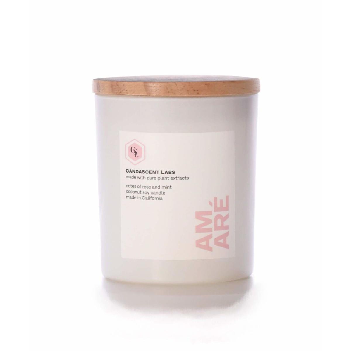 Amaré - Rose & Mint Wellness Candle - White Jar One Size Candascent Labs – image 2