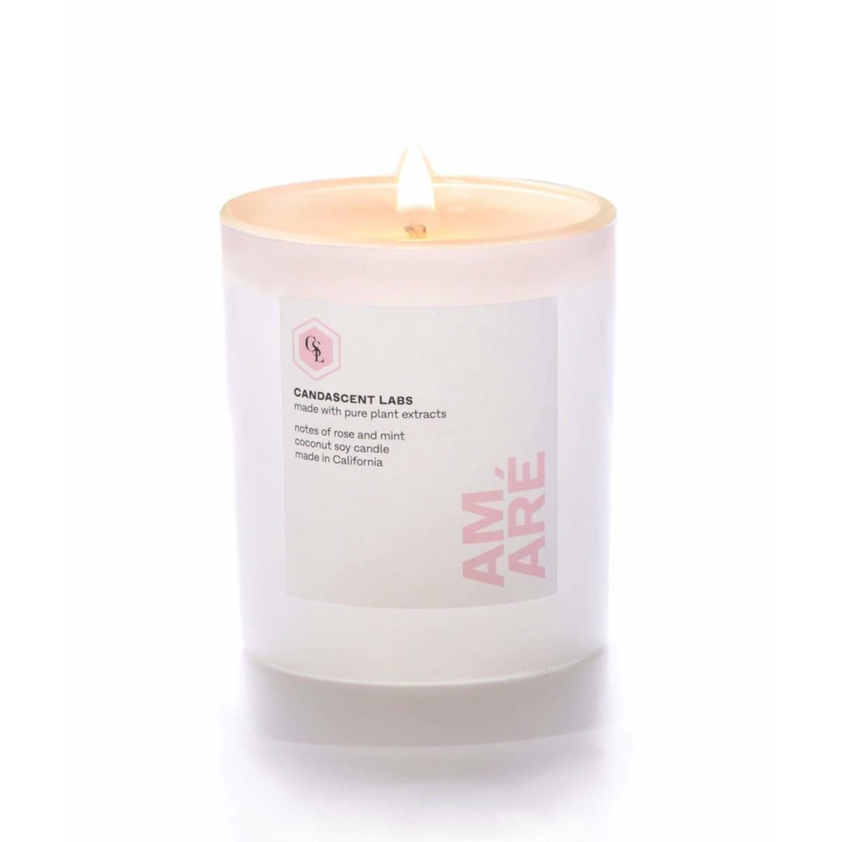 Amaré - Rose & Mint Wellness Candle - White Jar One Size Candascent Labs – image 4