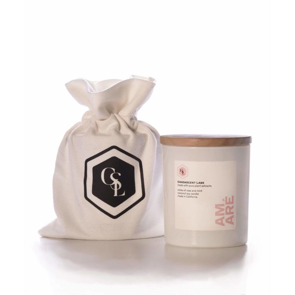 Amaré - Rose & Mint Wellness Candle - White Jar One Size Candascent Labs – image 5