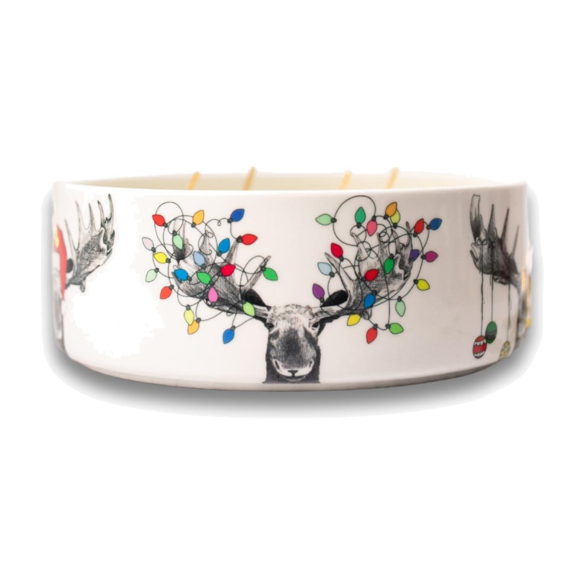 Red / White / Black Festive Moose Christmas Candle - Merry Pine Fragrance One Size Inkrypt London – image 1