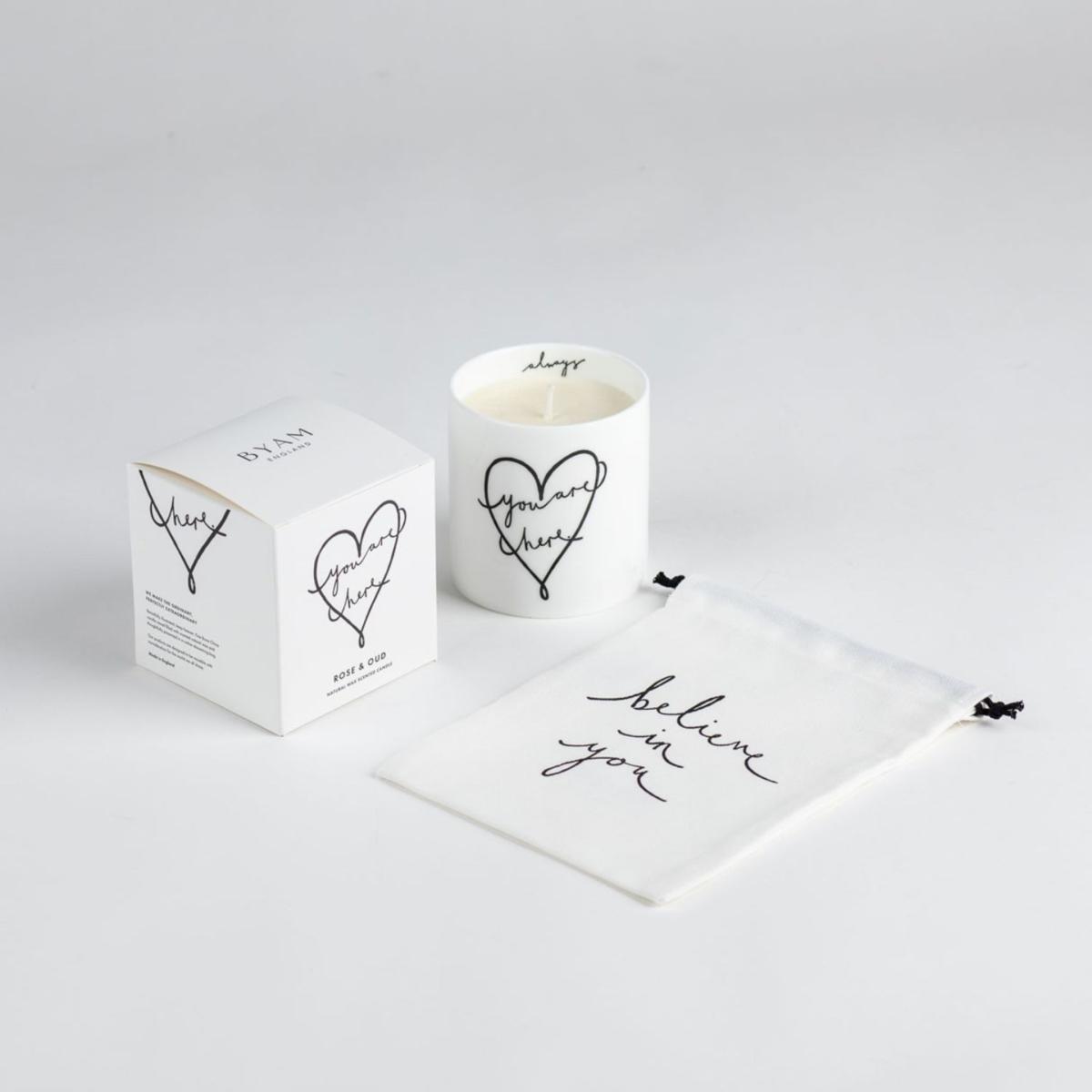 White You Are Here...always - Fine Bone China Scented Candle Byam England – image 2