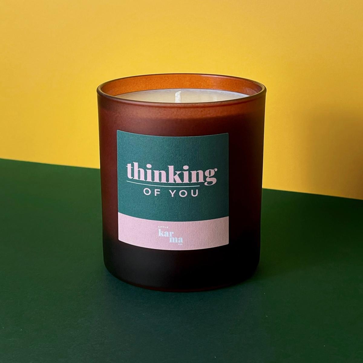 Green / Pink / Purple Thinking Of You Candle - Eucalyptus & Lime Midi Little Karma Co. Ltd – image 2