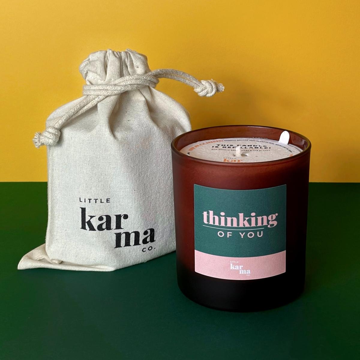 Green / Pink / Purple Thinking Of You Candle - Eucalyptus & Lime Midi Little Karma Co. Ltd – image 3