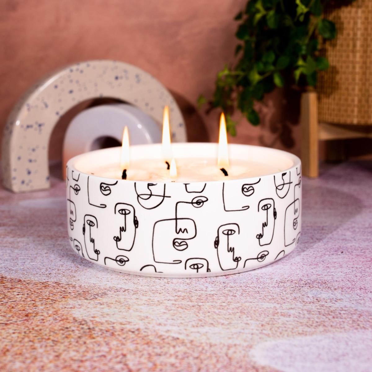 White / Black One Trace Portrait Candle - Olive Fragrance Earthy Fresh Inkrypt London – image 2