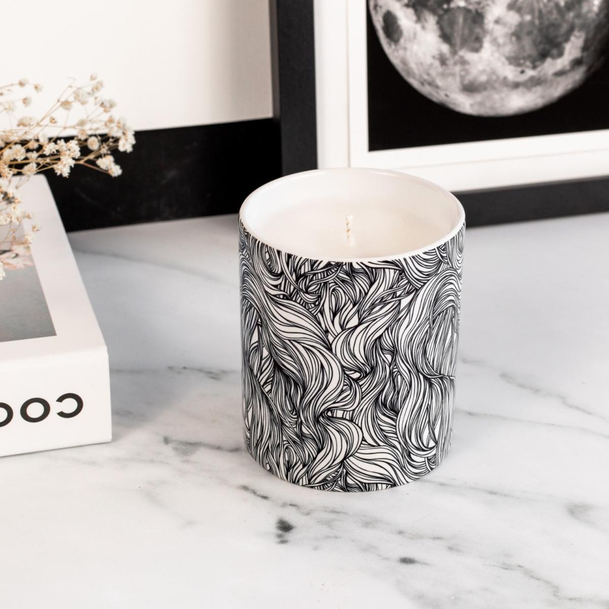 White / Black Thoughts Soy Candle - Leather Fragrance Inkrypt London – image 3