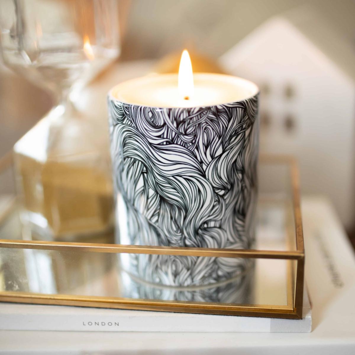 White / Black Thoughts Soy Candle - Leather Fragrance Inkrypt London – image 4